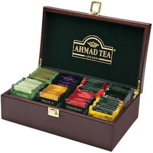 Coffret en bois avec 80 sachets de thé Ahmad