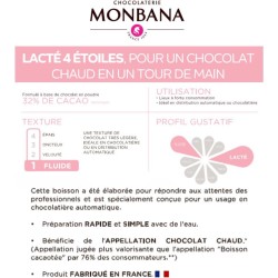 Chocolat Monbana Lacté 4 Étoiles - 100 x 30g