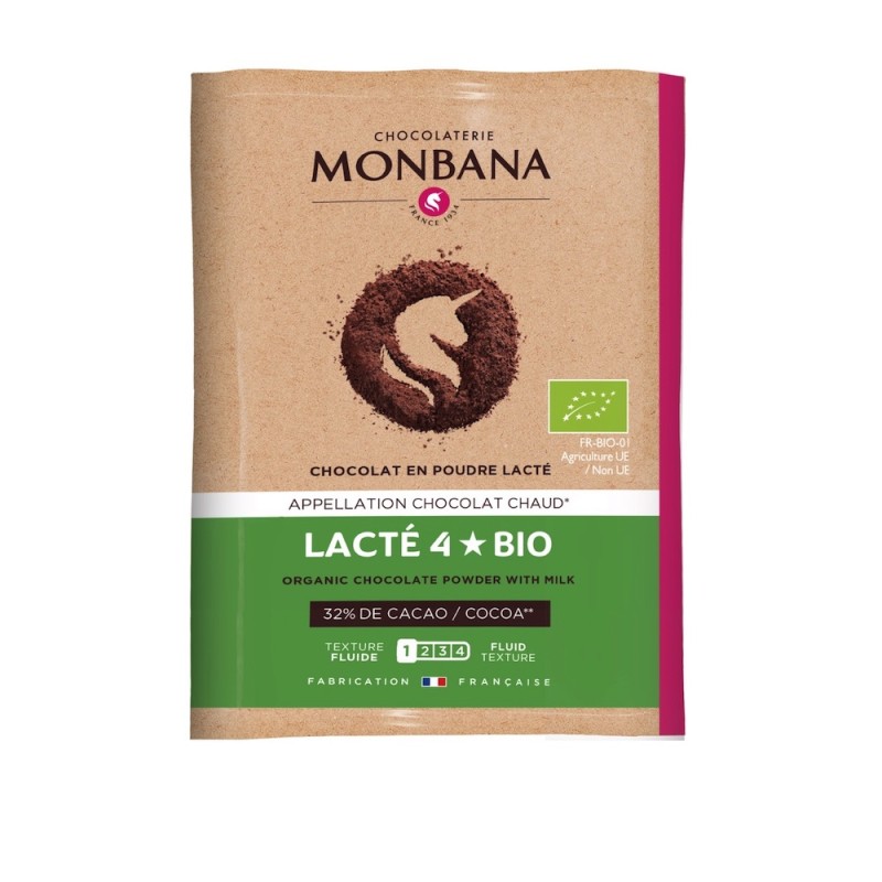 Chocolat Monbana Lacté 4 Étoiles Bio - 20 x 30g