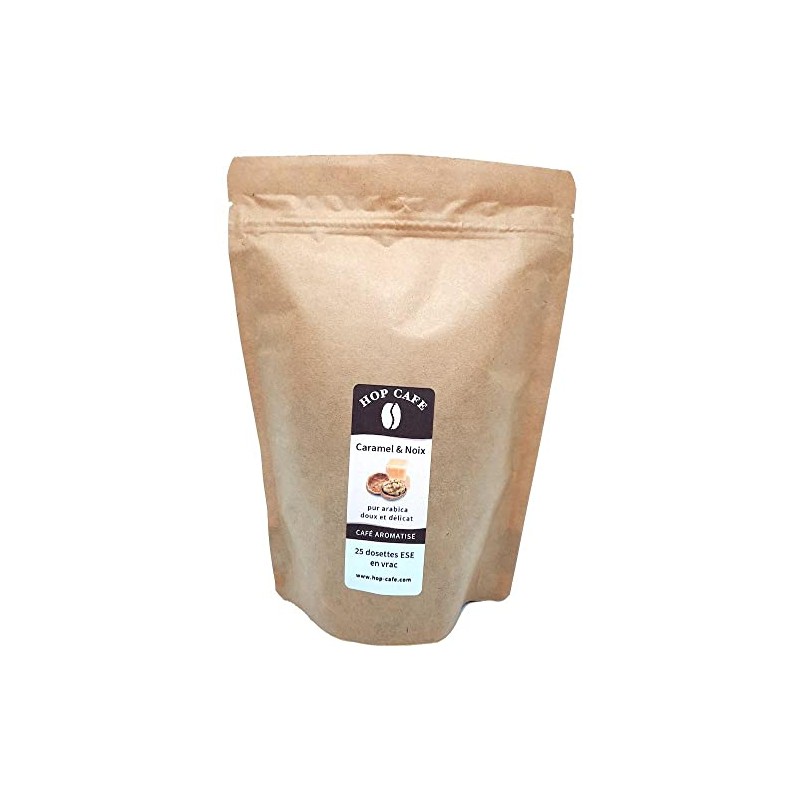 Café en dosette ESE - Aromatisé Caramel Noix par 25