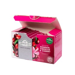 Infusion Ahmad de Cerise et Églantier - Boite de 20 sachets