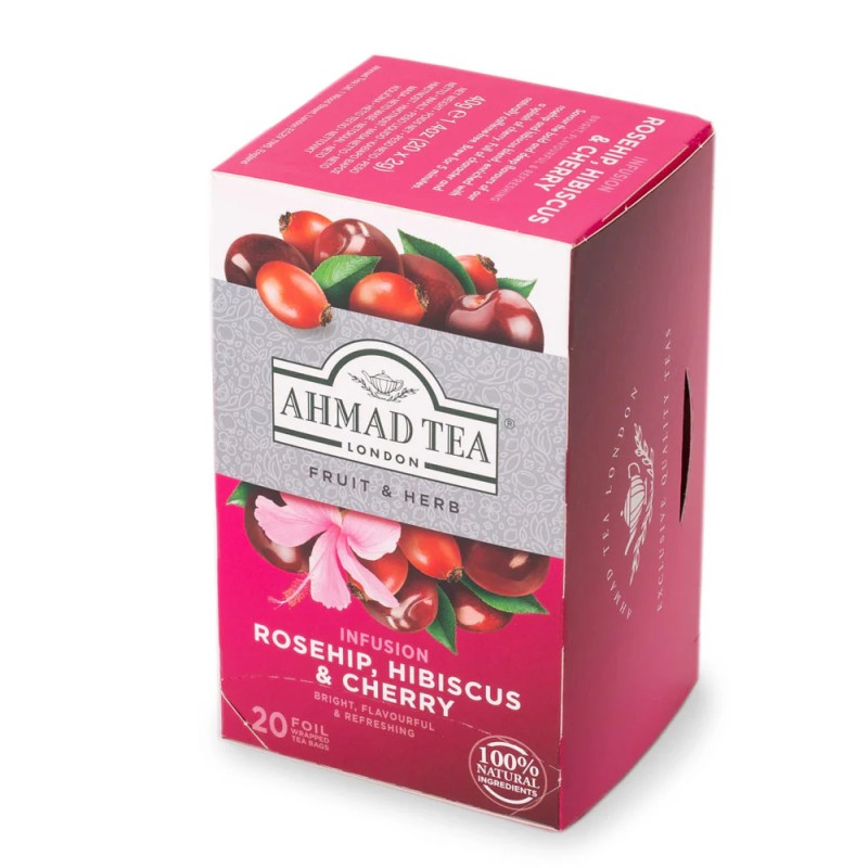 Infusion Ahmad de Cerise et Églantier - Boite de 20 sachets