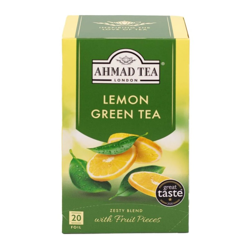 Thé vert Ahmad au citron - Boite de 20 sachets
