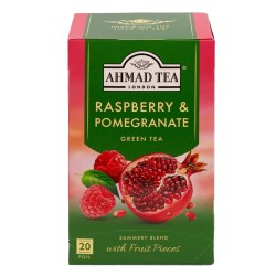 Thé vert Ahmad Framboise Grenade - Boite de 20 sachets