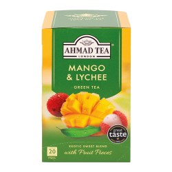 Thé vert Ahmad Mangue et Litchi - Boite de 20 sachets