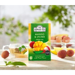 Thé vert Ahmad Mangue et Litchi - Boite de 20 sachets