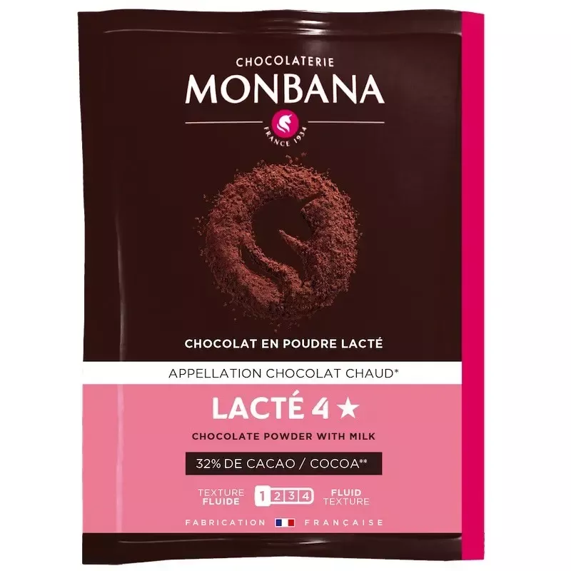 Sachet Monbana de chocolat en poudre lacté 4 étoiles