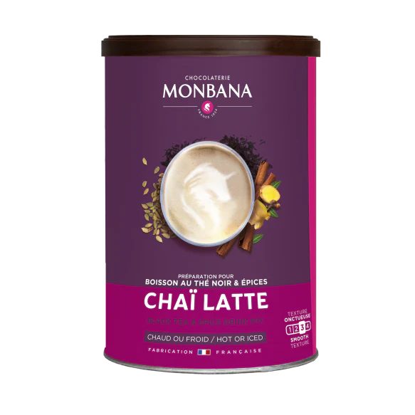 Boite de 250g de préparation pour une boisson instantanée de thé noir et d'épices - Chai Latte de Monbana