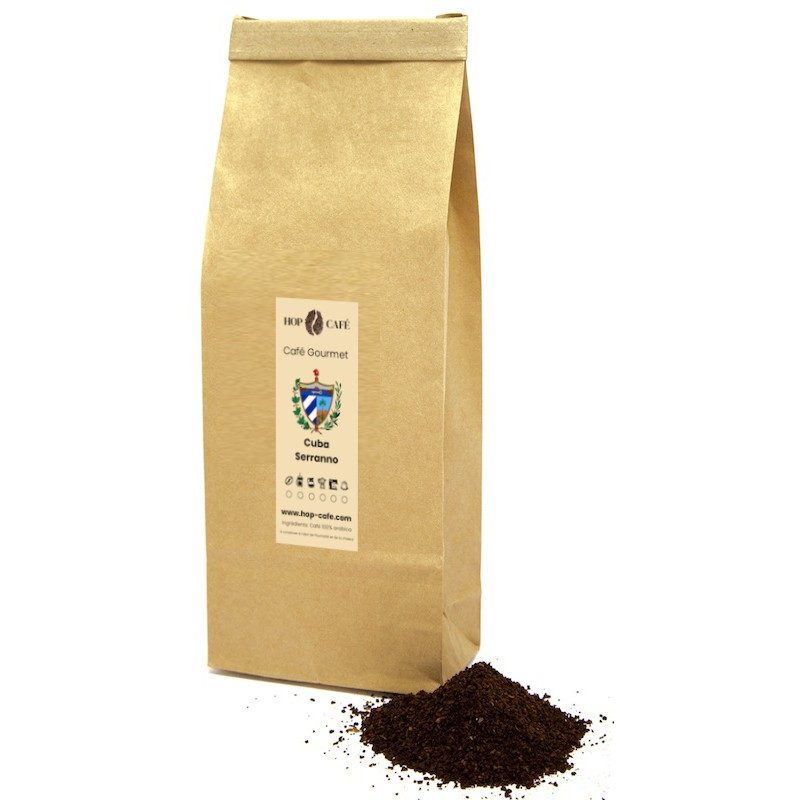Sachet kraft de café moulu Cuba Serrano, 250g ou 500g