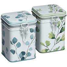 Lot de 2 boîtes à thé 150g – Design Ginkgo & Eucalyptus – Eigenart