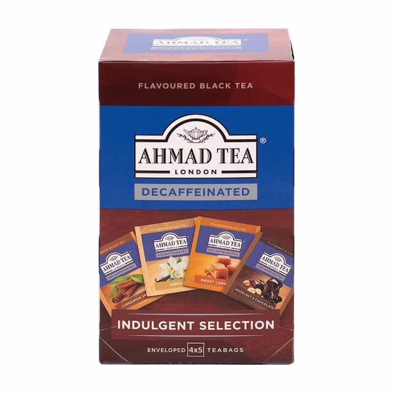 Boite de 4 x 5 sachets de thé noir décaféiné et aromatisé - Ahmad Tea