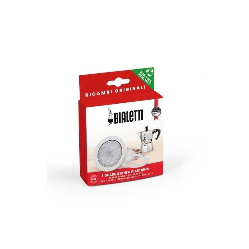 3 joints + 1 filtre pour cafetière alu Bialetti