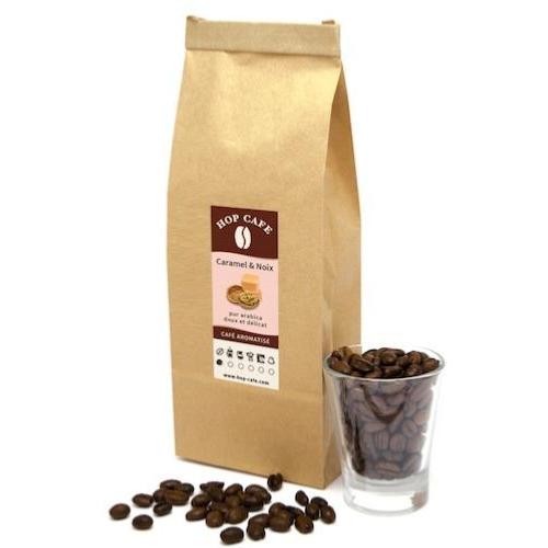 Café en grains - Aromatisé caramel et noix