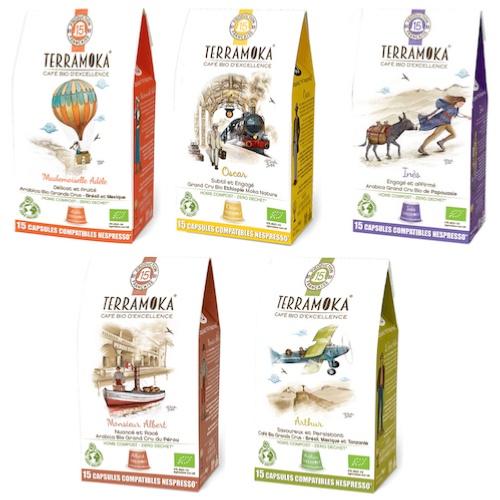 Pack Découverte 75 capsules Bio Terramoka pour Nespresso* 