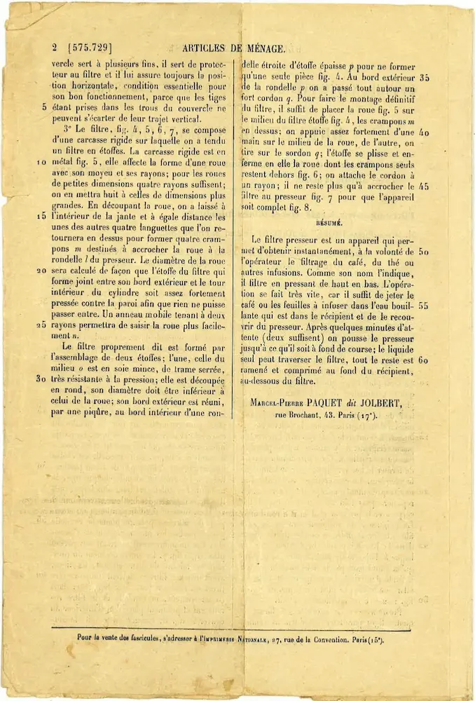 Brevet Invention Filtre-presseur à café, thé et infusion -Page 2 Brevet Invention Filtre-presseur à café, thé et infusion -Page 2